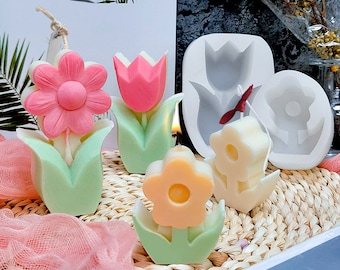 Flower Soap Mold, Candle DIY, Handmade Cold Process Soap Making Mould, Silicone Handmade Crafts