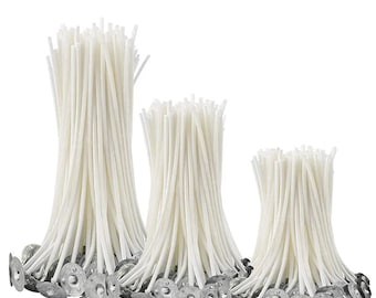 10Cm Candle Cotton Wick, 15cm and 20cm Thread for DIY Candles, Wooden wick holder for making candles
