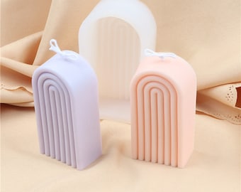 Geometric Silicone Mould, Candle Rainbow Mold, Nordic Candle DIY Crafts, Handmade Soap Mold, moule bougie