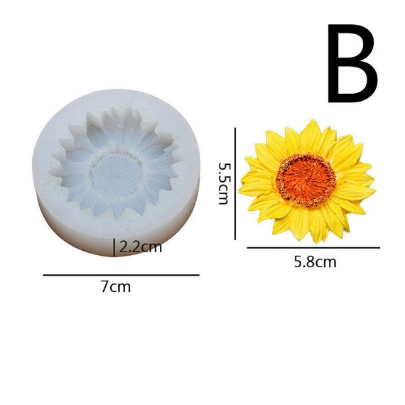 Molde De Silicona Con 6 Cavidades En Forma De Girasol - Ideal Para Hacer Jabones, Velas O Chocolates Caseros