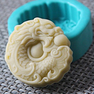 Dragon Soap Mold, DIY Handmade Soap Making, 1 Cavity Round Mould, Handmade Crafts