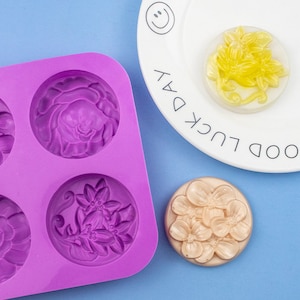 Flower Silicone Mold, Soap DIY Mould, Handmade Soap Making, 4 Cavity Mould, Silicone, Handmade Crafts, Plant Pattern, Leaves Gieform