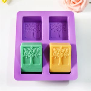 Tree Soap Mold, DIY Handmade Soap Making, 4 Cavity Mould, Handmade Crafts