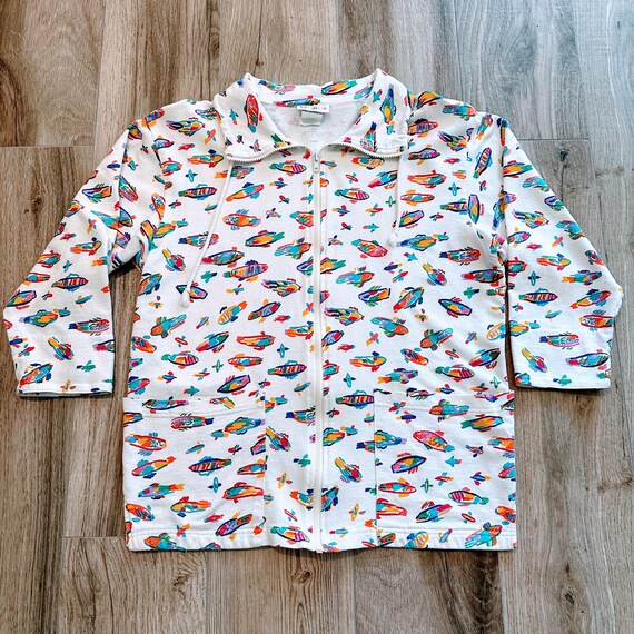 Vintage 1986 Ken Done Fish Art Sweatshirt, Size M