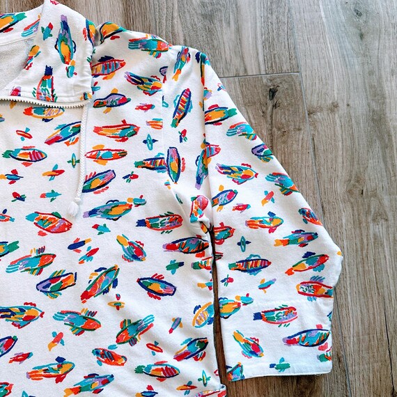 Vintage 1986 Ken Done Fish Art Sweatshirt, Size M View 3
