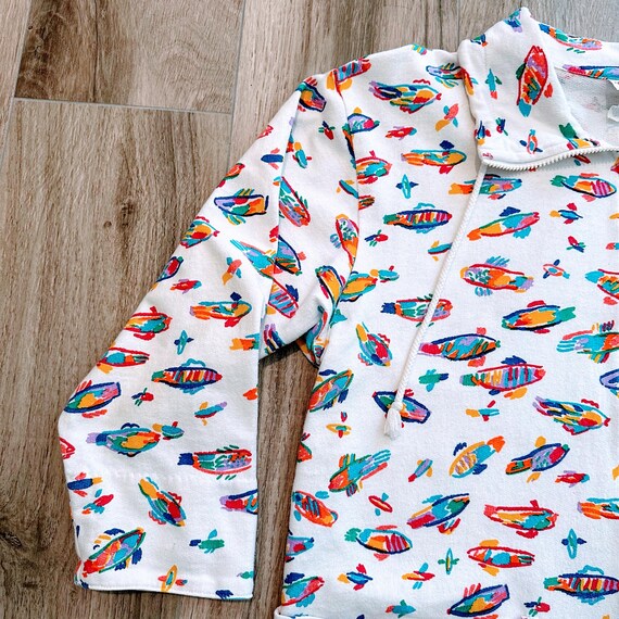 Vintage 1986 Ken Done Fish Art Sweatshirt, Size M View 4