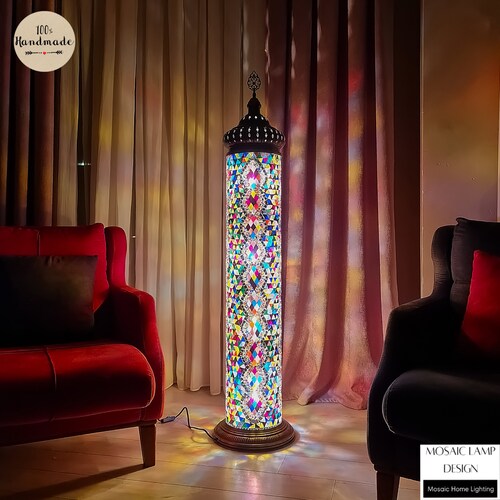 Colorful Glass Turkish Floor Lamp Turkish Standing Lamp Etsy