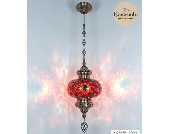 Turkish Mosaic Hanging Lamp Big Globe Pendant Lights