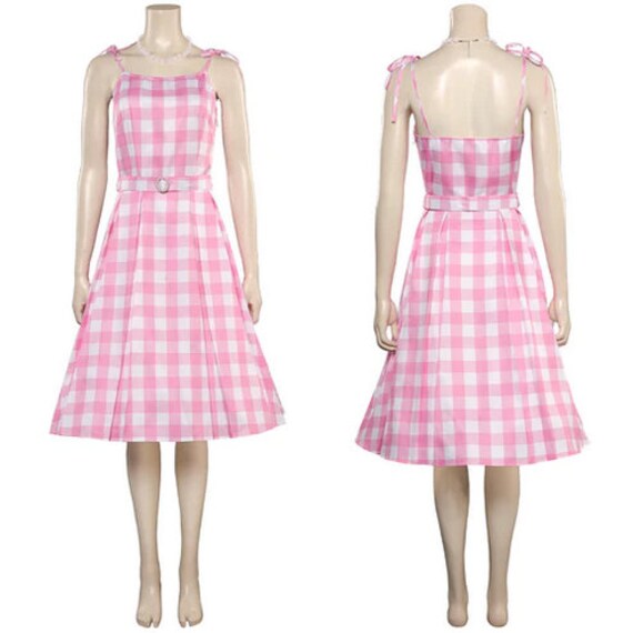 Barbie Pink Gingham Dress, Margot Robbie Costume, Bar… - Gem