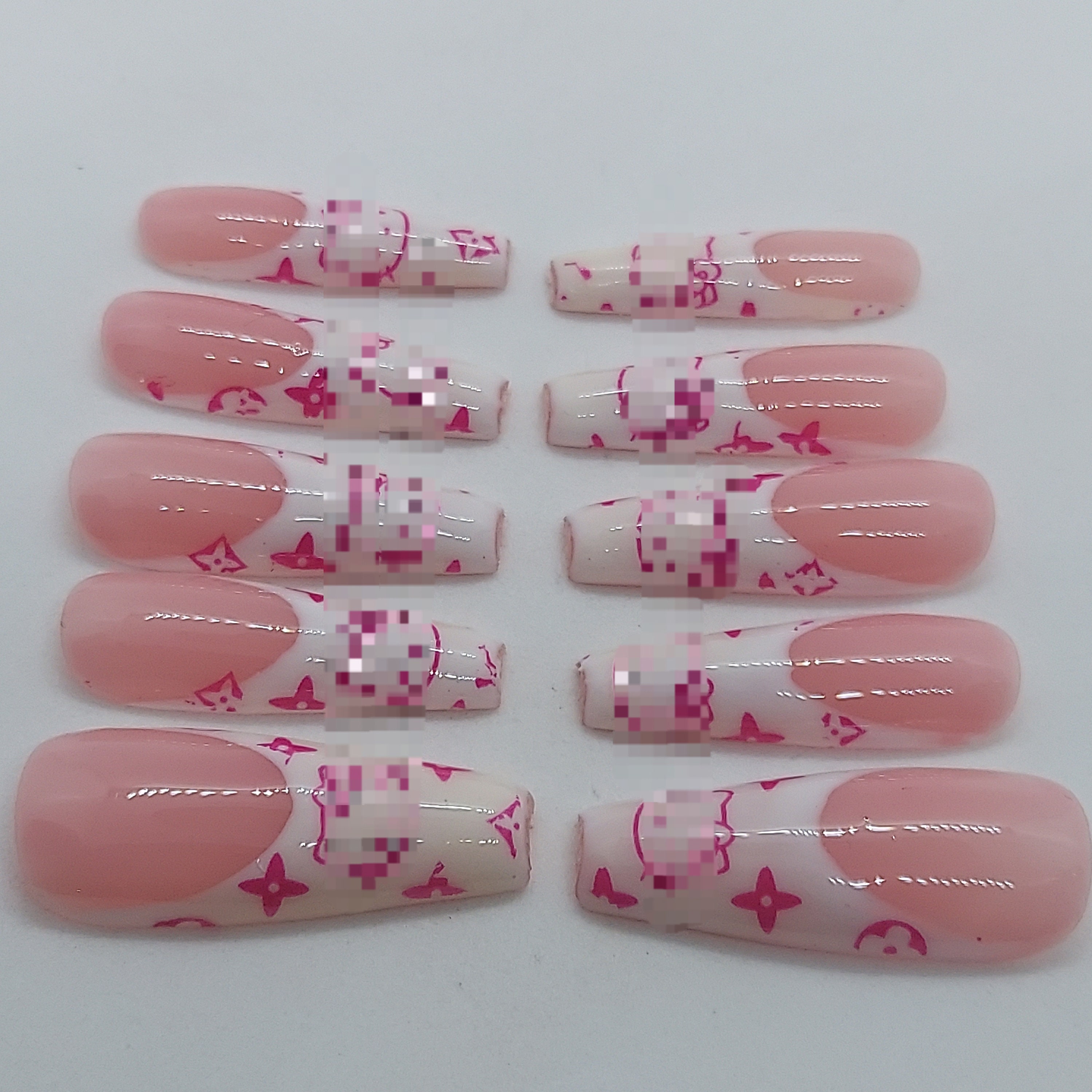 Kawaii Luxury Pink Kitty Cat HK Nail Foil Art Cabochon Pink Cat