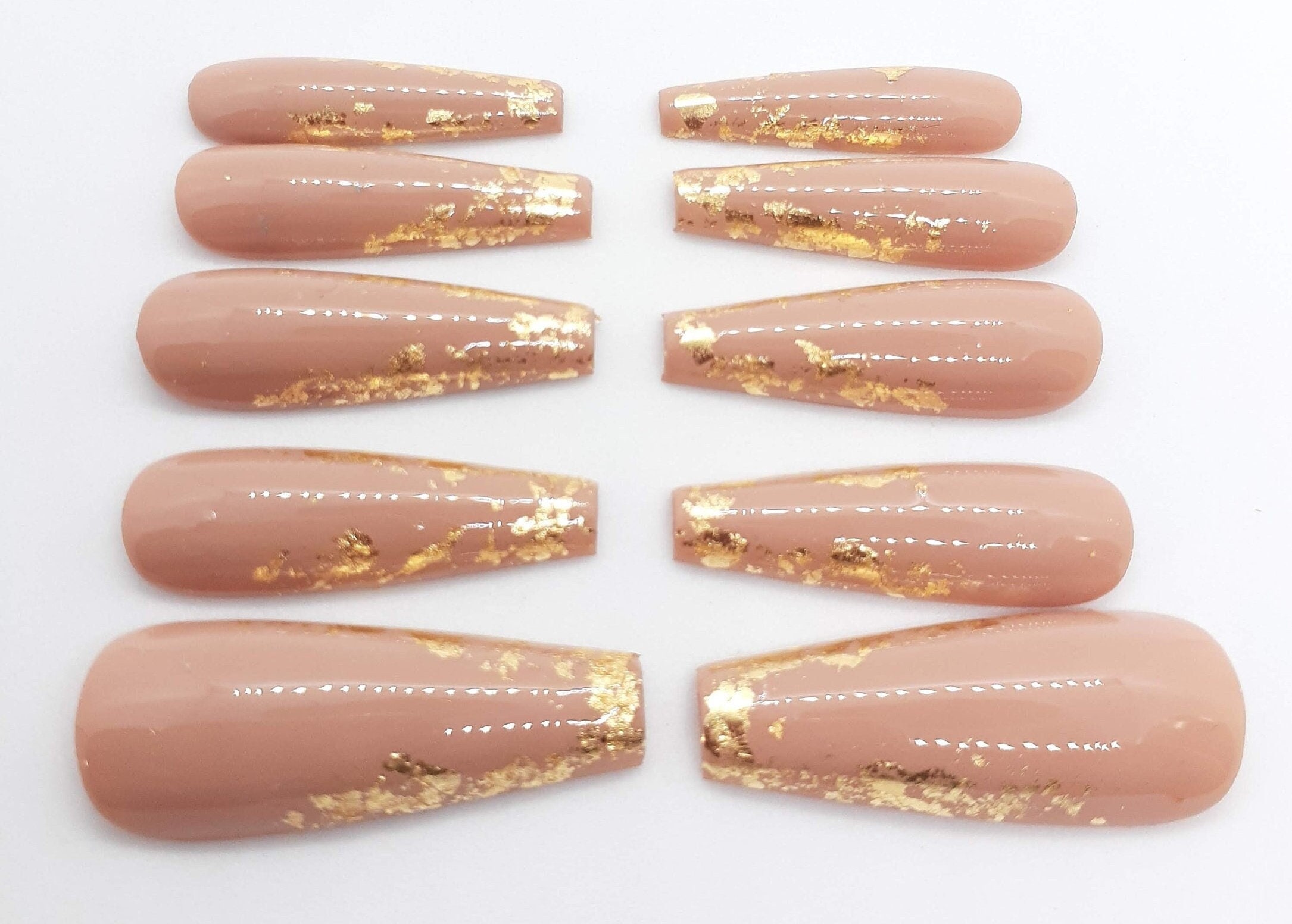 Gold Foil Coffin Nails