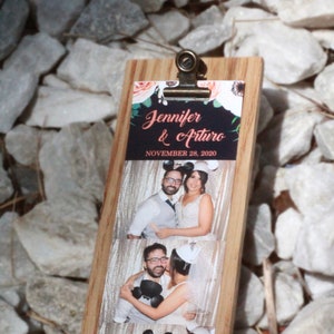 Photo Booth Strip Magnetic Frame with clip - Rustic, Boho, or Garden Wedding Favors