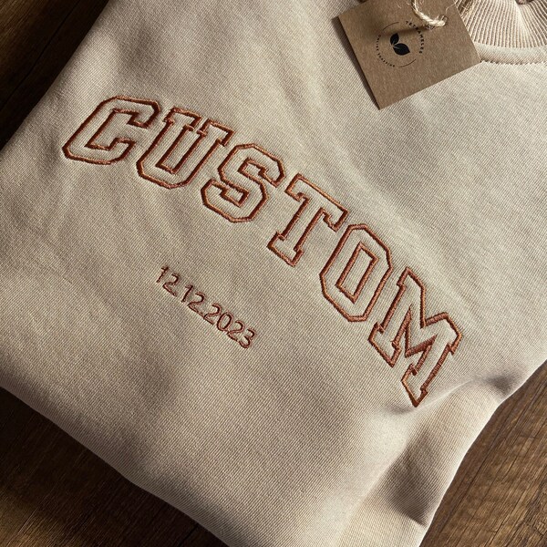 Embroidered College Sweatshirt Etsy