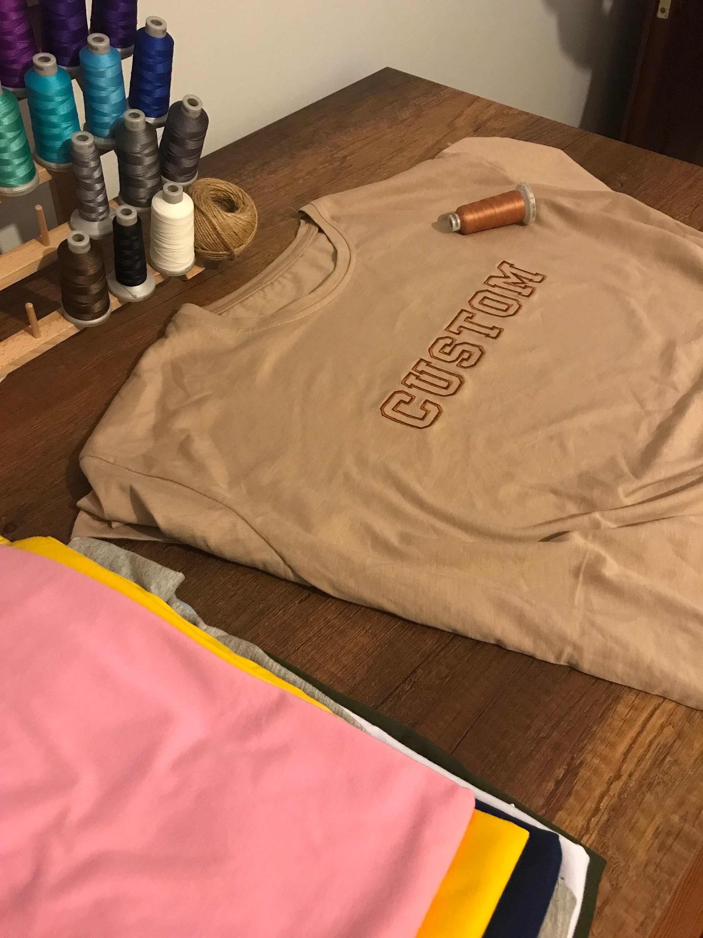 Custom Embroidered T Shirt Embroidered Tee Custom Etsy