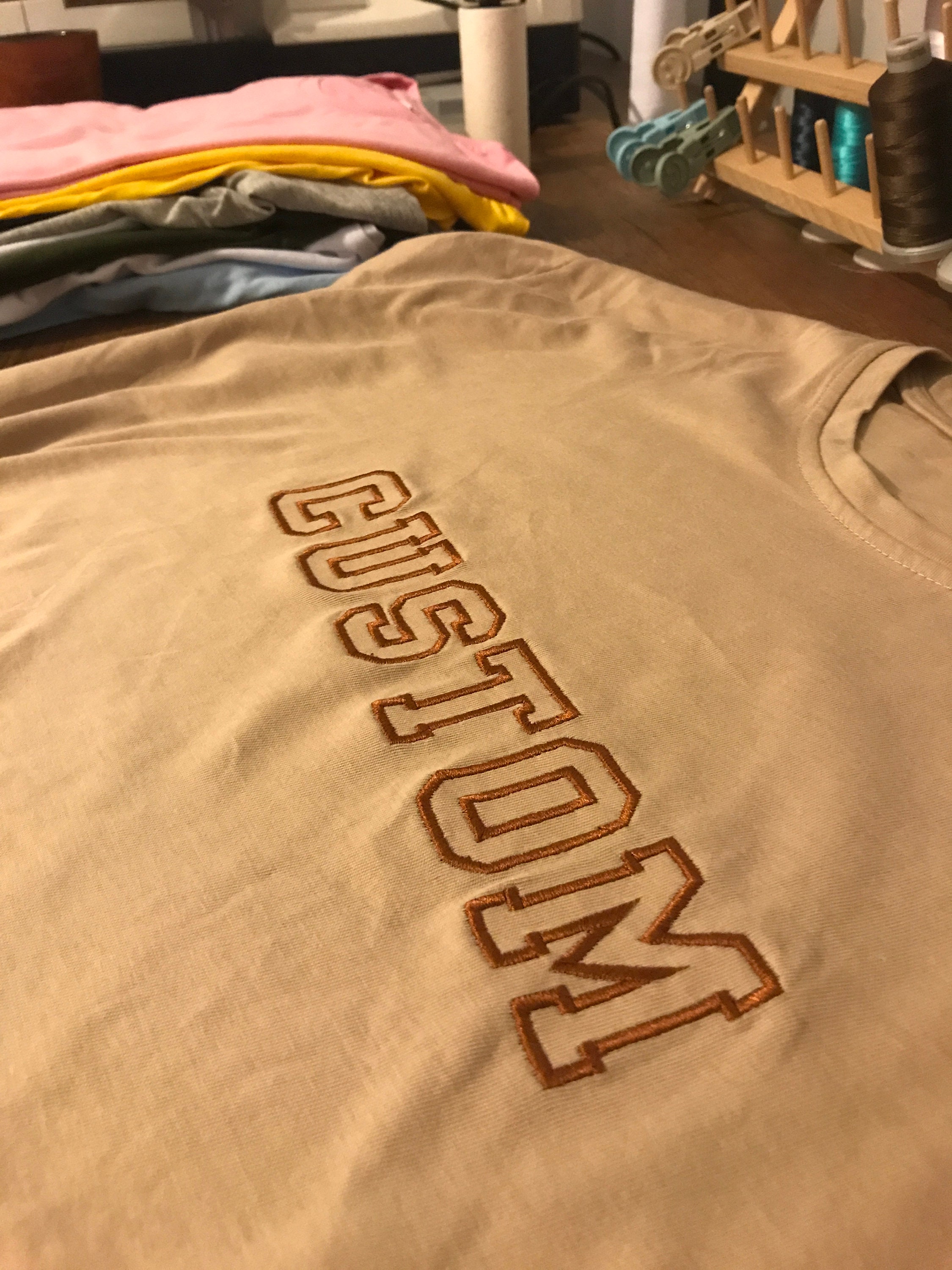 Custom Embroidered T Shirt Embroidered Tee Custom Etsy