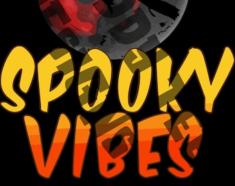 Vibraciones espeluznantes- Diseño de la camiseta de luna de sangre de bruja- PNG
