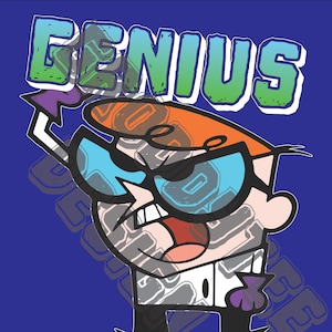 Genius At Work- Dexter es Laboratory- 90er Jahre Tee Design