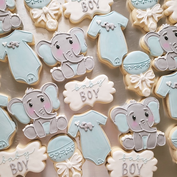 Elephant Baby Shower Sugar Cookies Etsy
