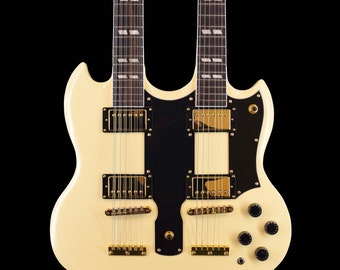 Double Neck 12/6 Cream/Gold Electric Guitar