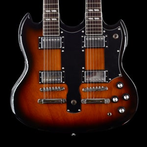 Double Neck 12/6 Tobacco Burst Electric Guitar with Cream Case