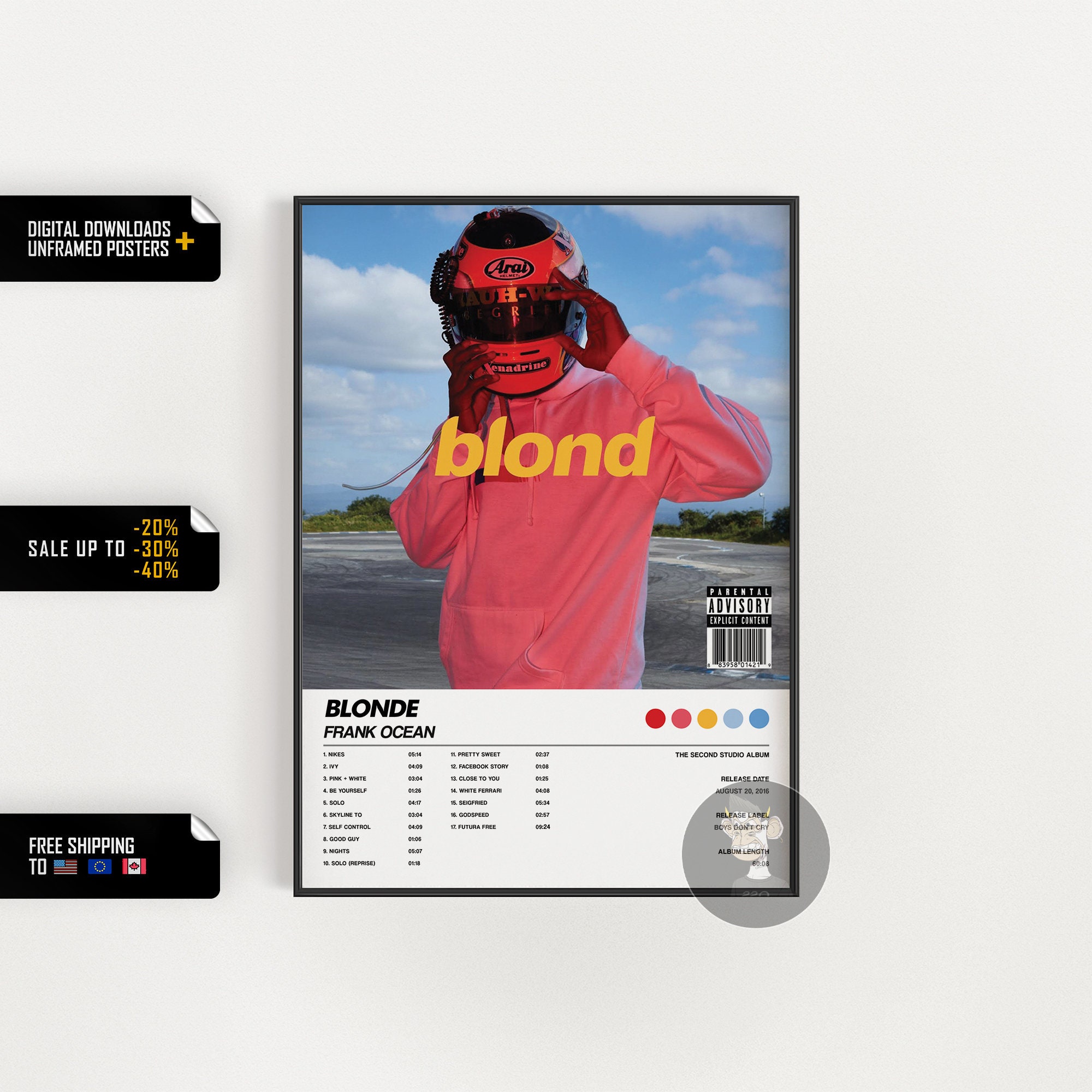 Frank Ocean Blonde / Blond Album Cover Poster - Etsy Finland