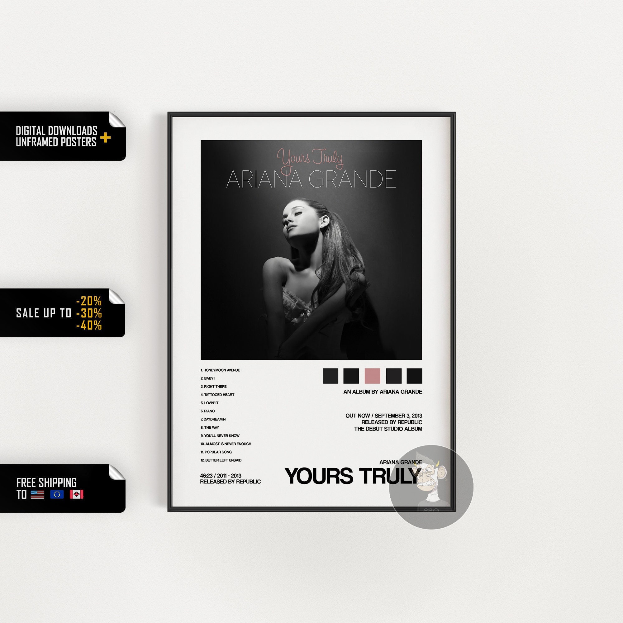 Ariana Grande Yours Truly póster de portada del álbum - Etsy España