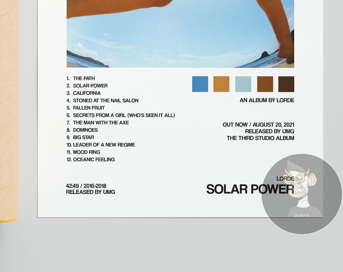 Lorde Solar Power Album Cover Poster Etsy Canada