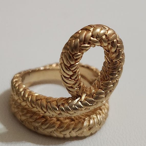 PAJ Braided Loop Statement Ring | Gold Over 925 S… - image 5