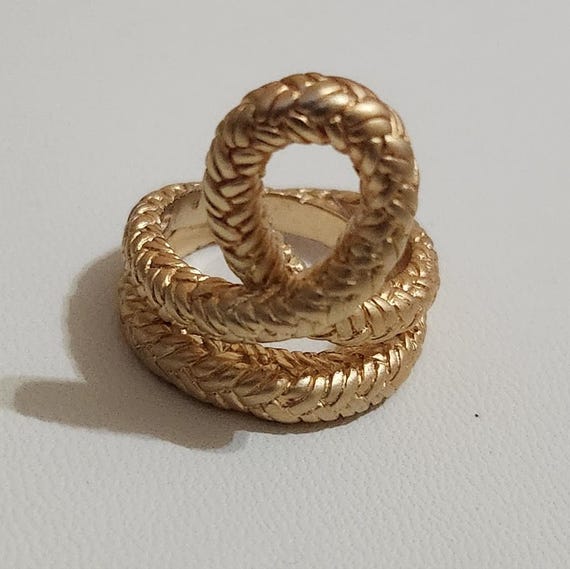 PAJ Braided Loop Statement Ring | Gold Over 925 S… - image 3