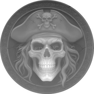 3D-piratenschedel Dieptekaart munt