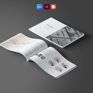 Architecture Portfolio Template: Grayscale Edition (Canva - InDesign - PowerPoint)