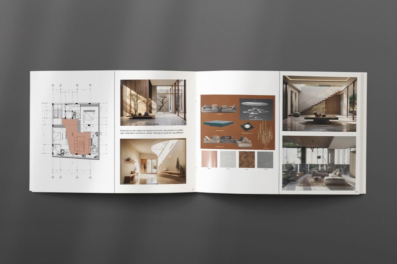 Plantilla de portafolio de arquitectura: Edición en escala de grises ...