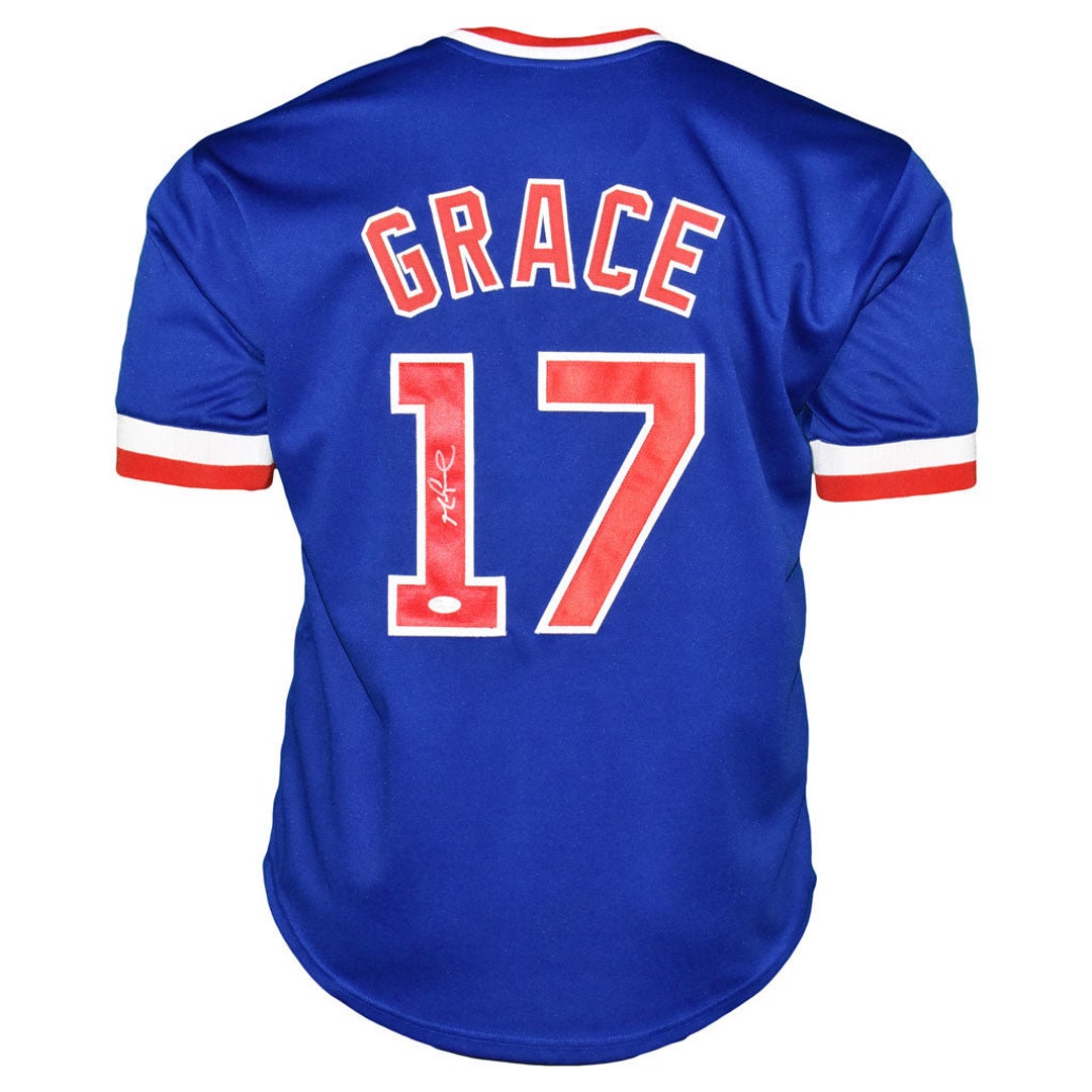 Mark Grace Signed Chicago Blue Baseball Jersey JSA 