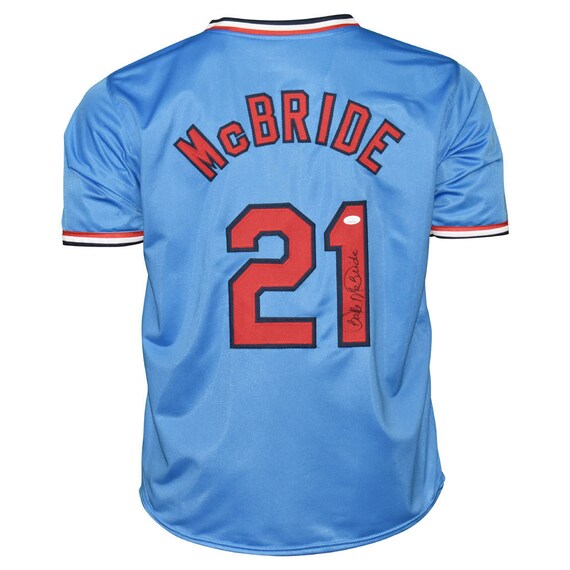 Bake McBride Signed St. Louis Cardinals Powder Blue Throwback Jersey (JSA  COA)