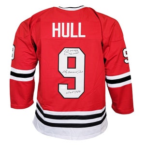 Brett Hull Autographed Detroit Custom Red Hockey Jersey HOF 09