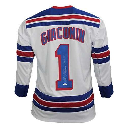 Eddie Giacomin New York Rangers Autographed Blue CCM Jersey