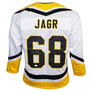 Jaromir Jagr Autographed Custom White Penguins Jersey Beckett COA