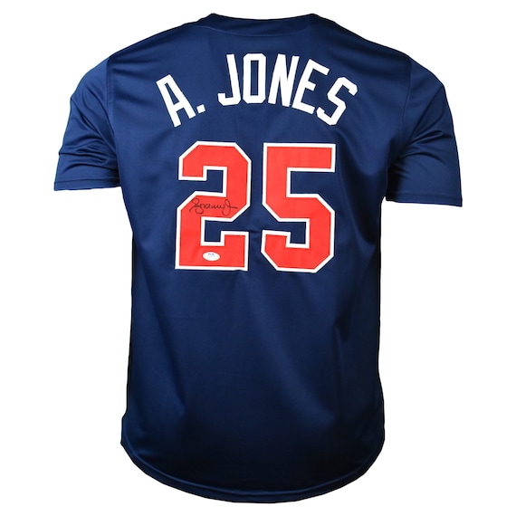 Andruw Jones Signed Atlanta Blue Baseball Jersey JSA 