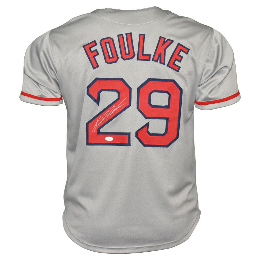 Keith Foulke Signed Chicago White Throwback Baseball Jersey (JSA)