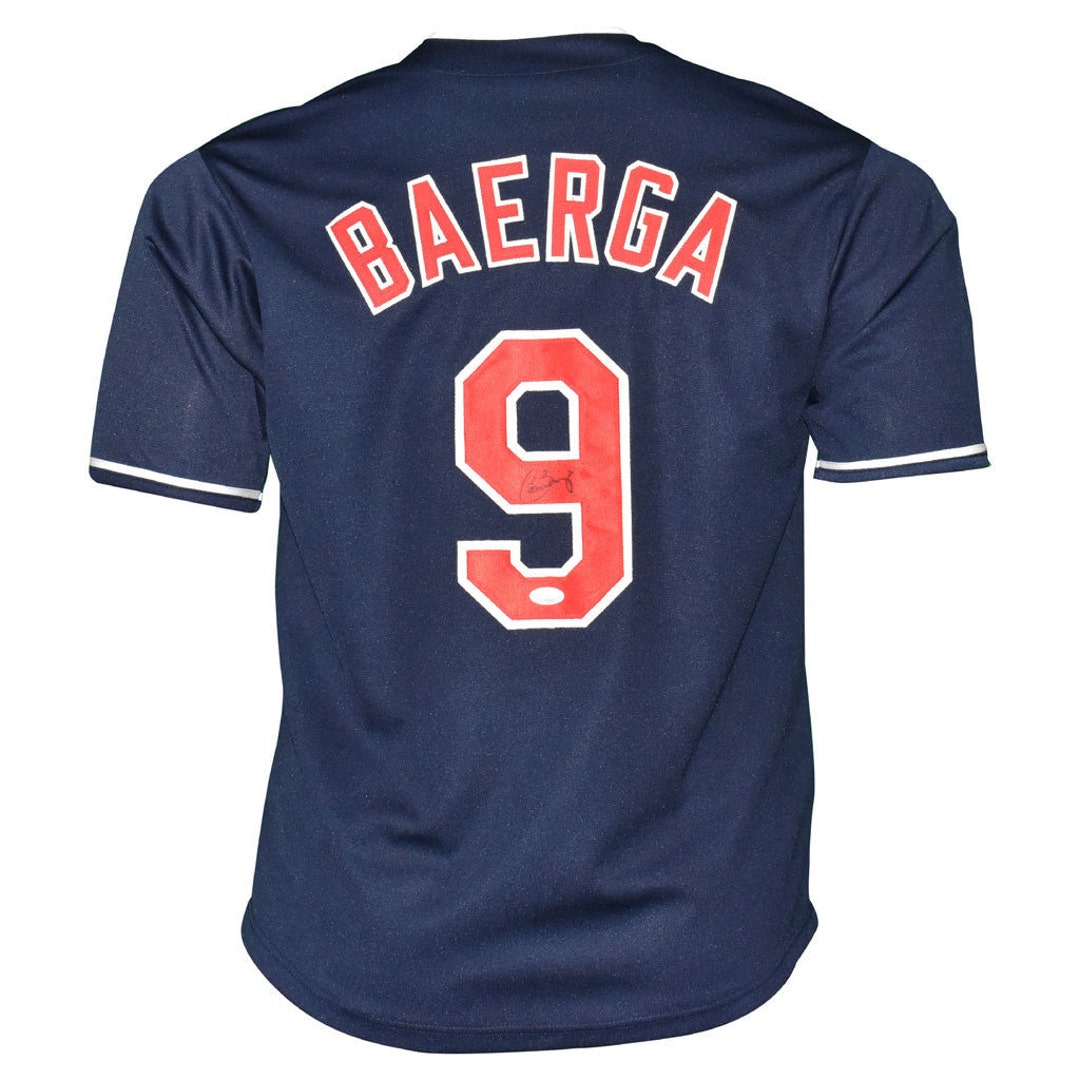 Carlos Baerga Signed Cleveland Blue Baseball Jersey JSA 