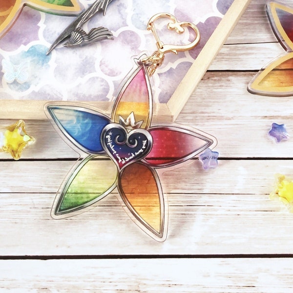 Guide Kingdom Hearts || Charm pendentif porte-clés transparent en feuille d'or de 3 po.