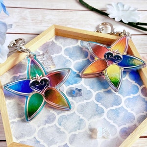 Kingdom Hearts Wayfinder || 2.5&quot; Rainbow Acrylic Transparent Epoxy Keychain Pendant Charm