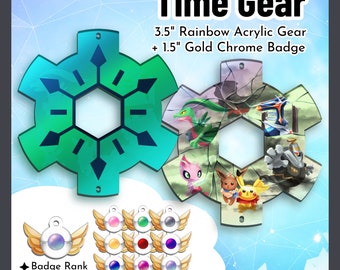 タイムギア／冒険の思い出＋バッジ — 2024年新色！ || PMD 空の探検隊 ホロアクリルチャーム 名入れ可能キーホルダー