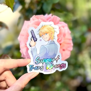 Support Trans Wrongs James Bonde holografische stickers || Moriarty the Patriot briefpapier voor laptop, hydroflask, planner, verzamelaar