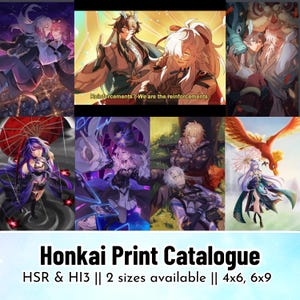 Honkai Poster Prints– HengJing, Dan Heng, Jing Yuan, Acheron, Fu Hua || Houkai Impact 3 / Honkai Star Rail