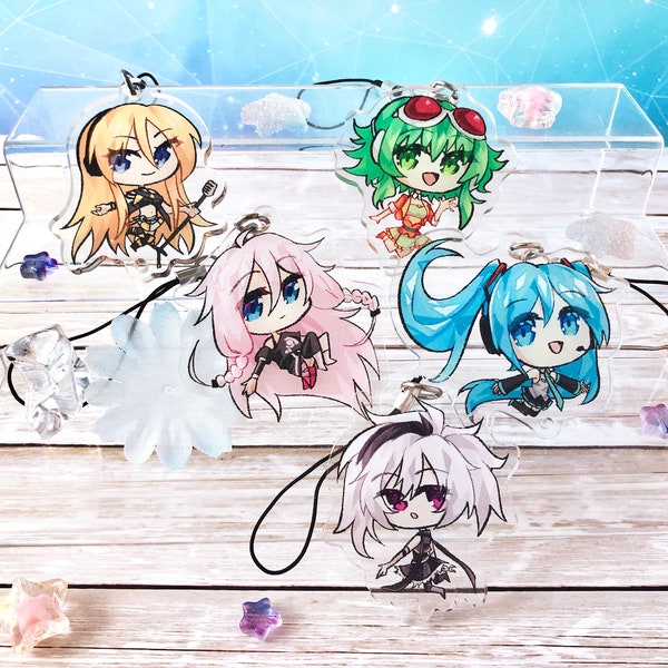 Vocaloid Girls 2" Charms – Hatsune Miku Megpoid Gumi Lily IA Flower || Anime Idols Acrylic Keychain Phone Charm Ita Bag Lanyard Accessory