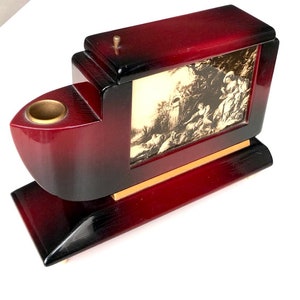 Rare Italian Music box / cigarette case for ten king size cigarettes Wood Hand Made object.