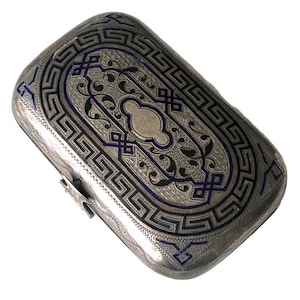 Caixa esmaltada guilhoché. Item colecionável - Prata - Possível Rússia ou Europa - Final do século XIX