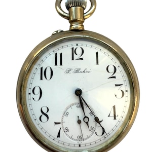 Pavel Buhre antique pocket watch manual winding Russia Big size Rare watch Nr7