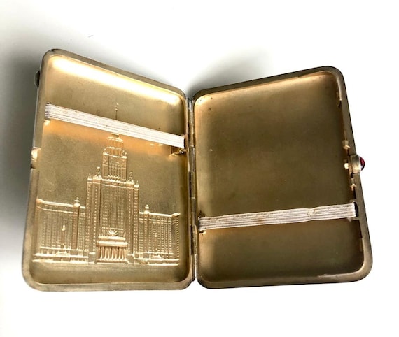 Russian Solid silver Cigarette case - .875 (84 Zo… - image 4